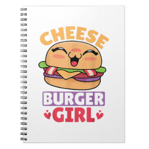 Cheeseburger Girl, Hamburger Women und Cheesebdres Notizblock
