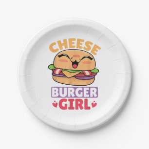 Cheeseburger Girl, Hamburger Women und Cheesebdres Pappteller