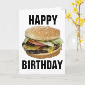 CHEESEBURGER GLÜCKLICH BIRTHDAY GREETING CARDS KARTE (Gelbe Blume)
