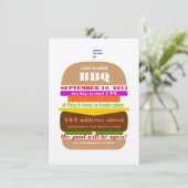 Cheeseburger GRILLEN Cookout-Einladungsvorlage Einladung (Stehend Vorderseite)