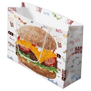 Cheeseburger GRILLEN Grill Fast Food Große Geschenktüte