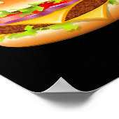Cheeseburger Hamburger Burger Funny Food Halloween Poster (Ecke)
