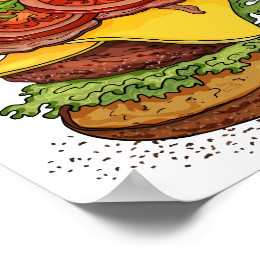 Cheeseburger Hamburger Burger Funny Food Poster (Ecke)