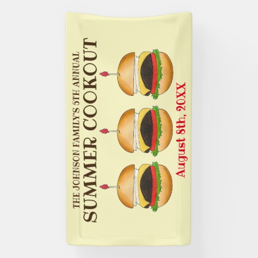 Cheeseburger Hamburger Burger Picnic Barbecue GRIL Banner (Vertikal)