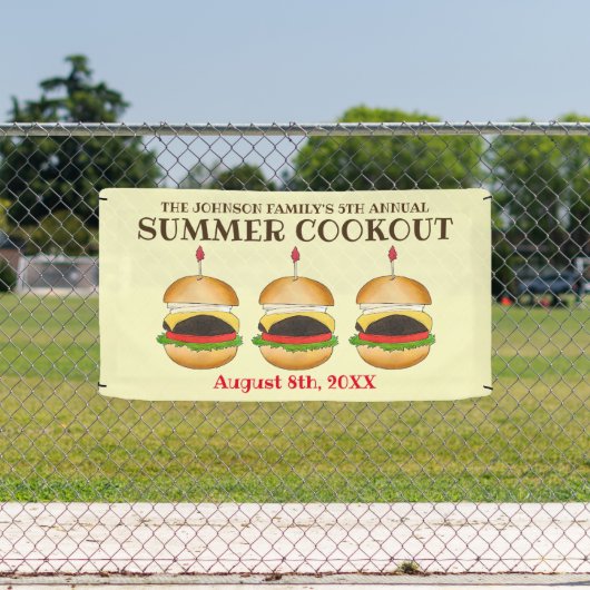 Cheeseburger Hamburger Burger Picnic Barbecue GRIL Banner (Insitu)