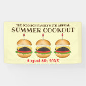 Cheeseburger Hamburger Burger Picnic Barbecue GRIL Banner (Horizontal)