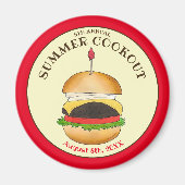 Cheeseburger Hamburger Burger Picnic Barbecue GRIL Magnet (Vorne)