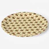 Cheeseburger Hamburger Käse Burger Bun Pappteller (Schrägansicht)