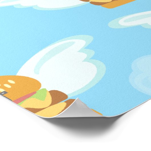 Cheeseburger Himmlischer Spaß an der Kunst der Leb Poster (Ecke)