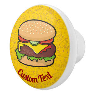 Cheeseburger Keramik Knob Keramikknauf