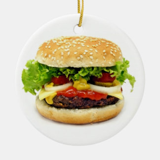Cheeseburger Keramik Ornament
