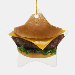 Cheeseburger Keramik Ornament