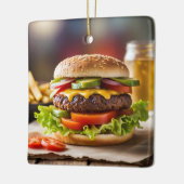 Cheeseburger Keramikornament (Links)