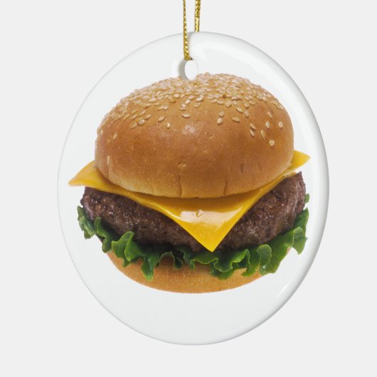 Cheeseburger Keramikornament (Links)