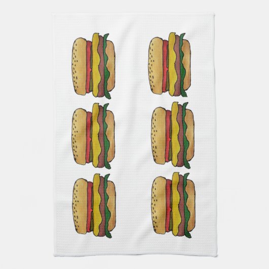 Cheeseburger Kitchen Towel Geschirrtuch (Vertikal)