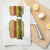 Cheeseburger-Küchenhandtuch Geschirrtuch (Viertel Falte)