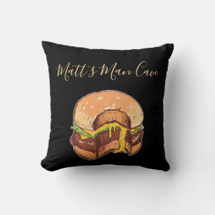 Cheeseburger Man Cave Kissen
