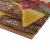 Cheeseburger mit eigenem Namen Schneidebrett (Ecke)
