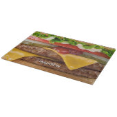 Cheeseburger mit eigenem Namen Schneidebrett (Ecke)