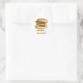 Cheeseburger - mmm..Sesamsamen Runder Aufkleber (Tasche)