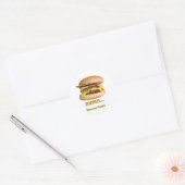 Cheeseburger - mmm..Sesamsamen Runder Aufkleber (Umschlag)