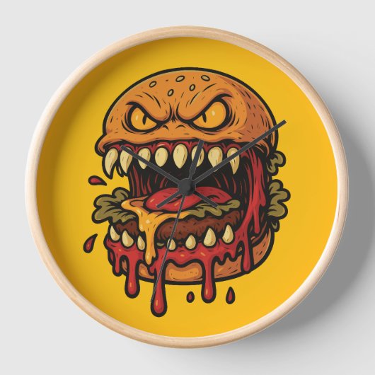 Cheeseburger Monster Uhr (Vorderseite)