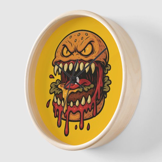 Cheeseburger Monster Uhr (Winkel)