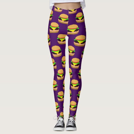 Cheeseburger-Muster-Leggings Leggings (Vorderseite)