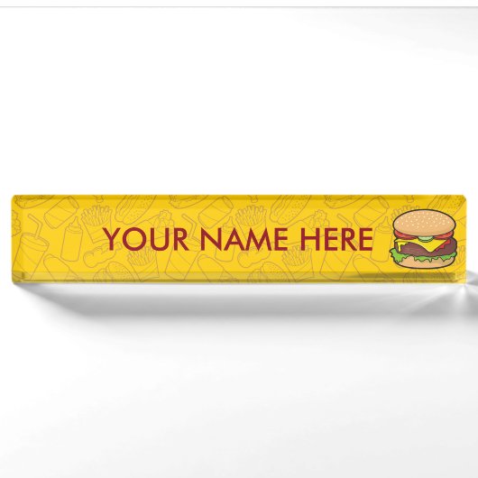 Cheeseburger Namensplakette (Vorderseite)