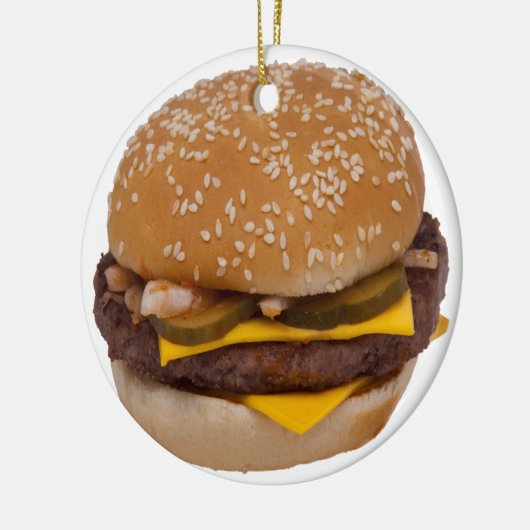 Cheeseburger On Sesame Seed Bun Keramik Ornament (Links)