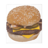 Cheeseburger On Sesame Seed Bun Notizblock (Vorderseite)