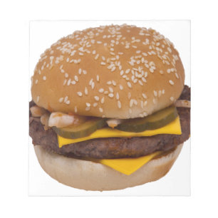 Cheeseburger On Sesame Seed Bun Notizblock
