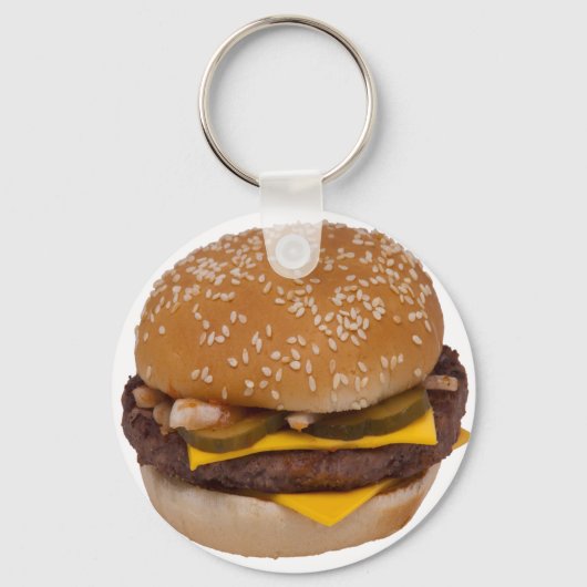 Cheeseburger On Sesame Seed Bun Schlüsselanhänger (Vorderseite)