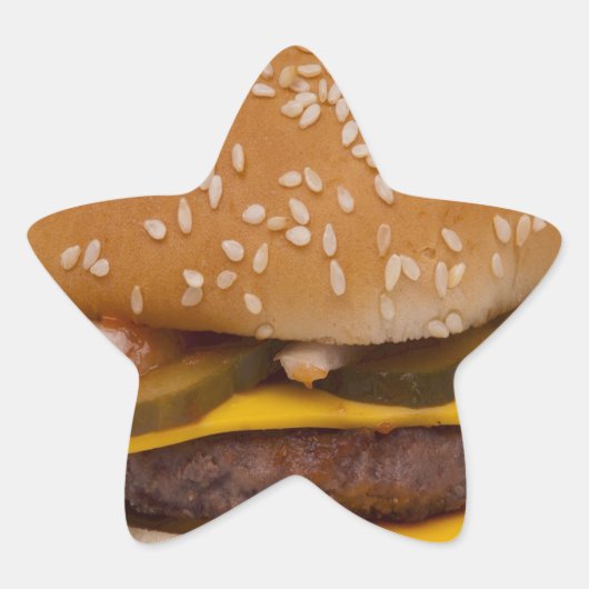 Cheeseburger On Sesame Seed Bun Stern-Aufkleber (Vorderseite)
