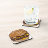 Cheeseburger On Sesame Seed Bun Untersetzer (Rechte Seite)
