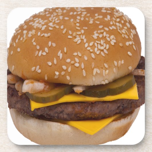 Cheeseburger On Sesame Seed Bun Untersetzer (Vorderseite)