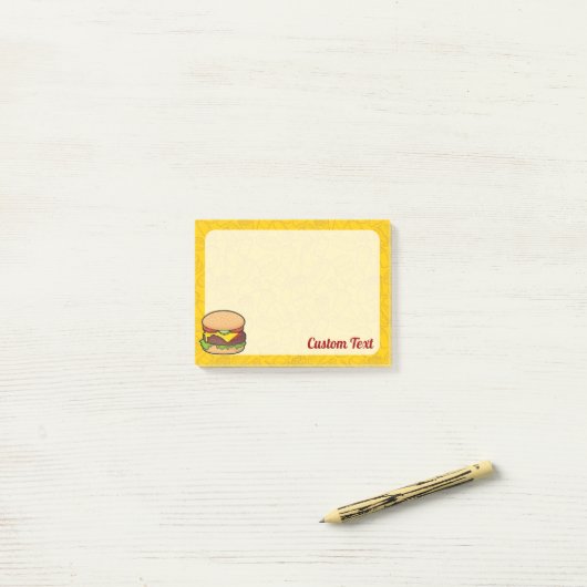 Cheeseburger Post-it Klebezettel (Auf Schreibtisch)