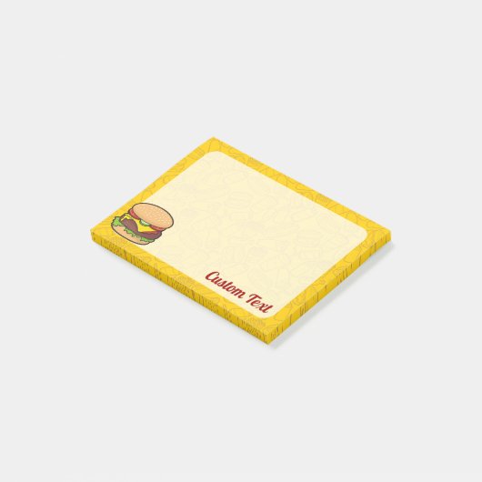 Cheeseburger Post-it Klebezettel (angewinkelt)