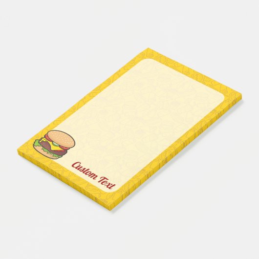Cheeseburger Post-it Klebezettel (angewinkelt)
