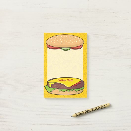 Cheeseburger Post-it Klebezettel (Auf Schreibtisch)