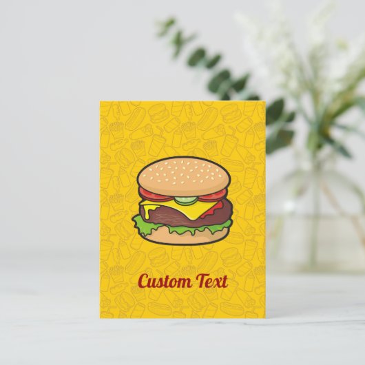 Cheeseburger Postcard Postkarte (Stehend Vorderseite)
