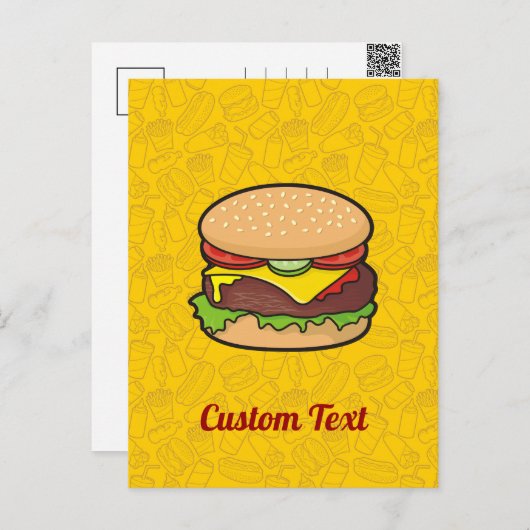 Cheeseburger Postcard Postkarte (Vorne/Hinten)