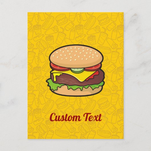 Cheeseburger Postcard Postkarte (Vorderseite)
