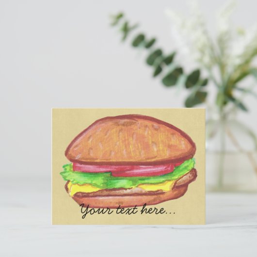 Cheeseburger Postcard Postkarte (Stehend Vorderseite)