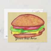 Cheeseburger Postcard Postkarte (Vorne/Hinten)