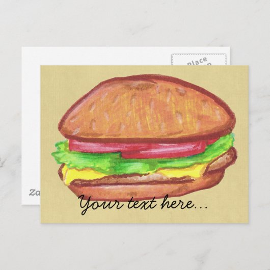 Cheeseburger Postcard Postkarte (Vorne/Hinten)