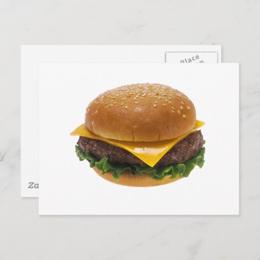 Cheeseburger Postkarte (Vorne/Hinten)