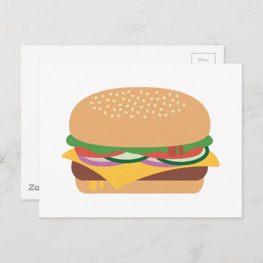Cheeseburger Postkarte (Vorne/Hinten)