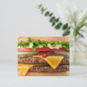 Cheeseburger Postkarte (Stehend Vorderseite)