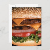 Cheeseburger Postkarte (Vorne/Hinten)